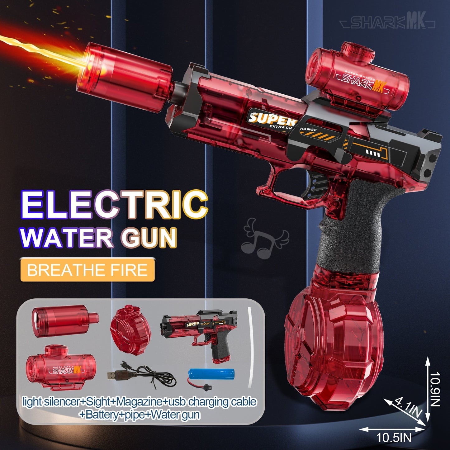 Powerful LED Water Gun – Electric Auto Spray Toy for Kids Outdoor Fun