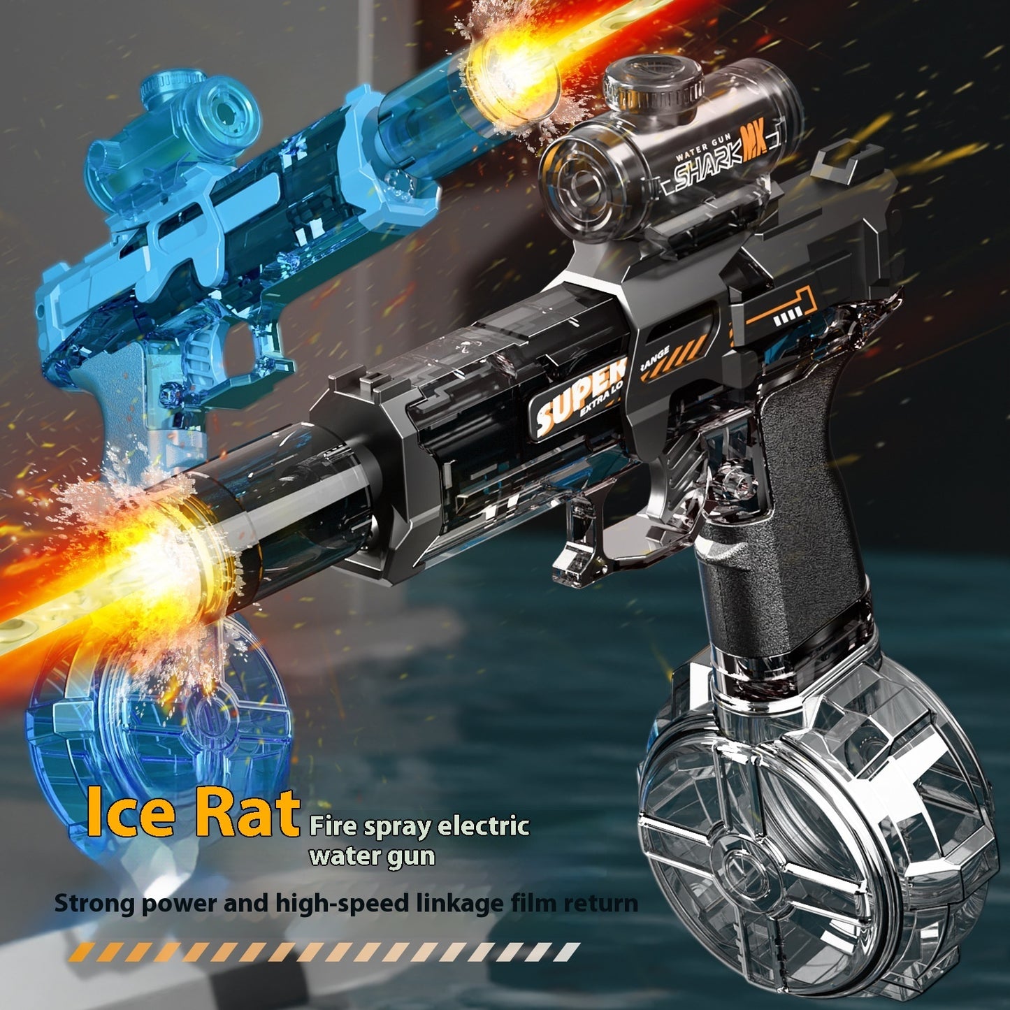 Powerful LED Water Gun – Electric Auto Spray Toy for Kids Outdoor Fun