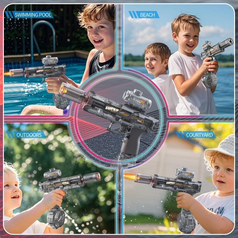 Powerful LED Water Gun – Electric Auto Spray Toy for Kids Outdoor Fun