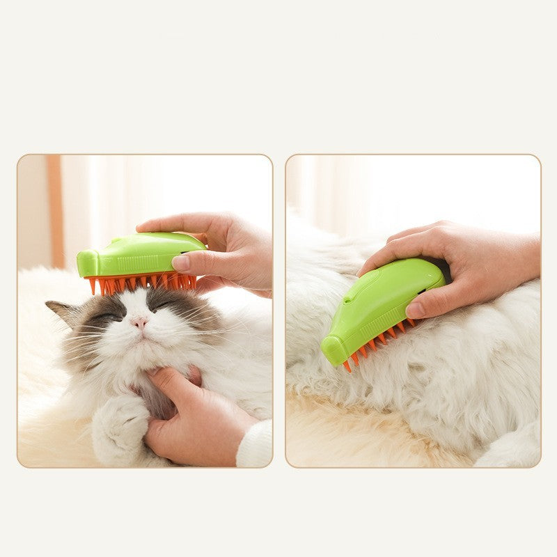 3-in-1 Pet Steam Brush Comb for Dogs & Cats – Grooming, Hair Removal, Massage