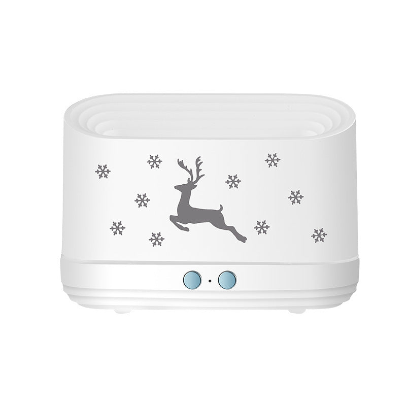 Elk Flame Humidifier Diffuser – Quiet Ultrasonic Air Mist Maker with Warm LED Atmosphere Lamp, Perfect Christmas & Home Decoration