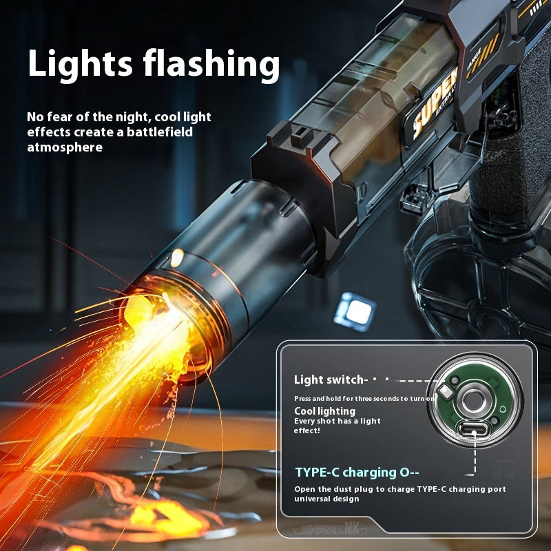 Powerful LED Water Gun – Electric Auto Spray Toy for Kids Outdoor Fun