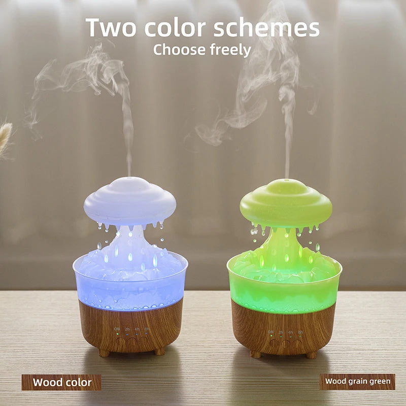 Rain Cloud Humidifier Night Light – 7-Color LED Aroma Diffuser with Rain Sound & Water Drop Effect – Essential Oil Diffuser for Relaxation, Sleep, and Home Decor
