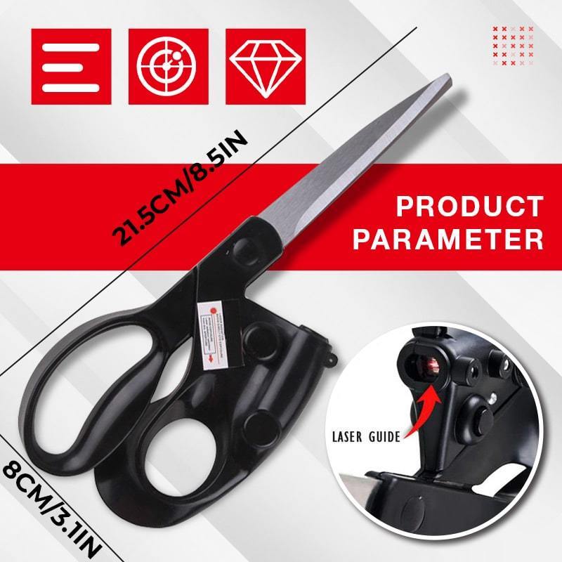 Professional Laser Guided Scissors – Straight Cutting Shears for Fabric, Sewing, Crafts, Wrapping & Gift Projects