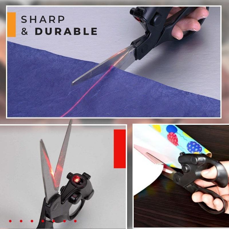 Professional Laser Guided Scissors – Straight Cutting Shears for Fabric, Sewing, Crafts, Wrapping & Gift Projects