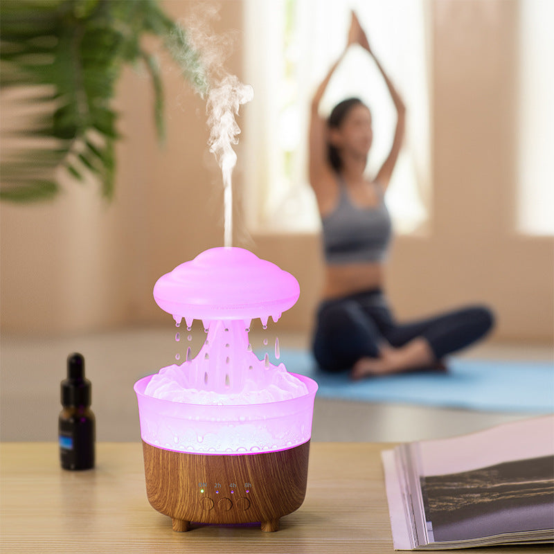Rain Cloud Humidifier Night Light – 7-Color LED Aroma Diffuser with Rain Sound & Water Drop Effect – Essential Oil Diffuser for Relaxation, Sleep, and Home Decor