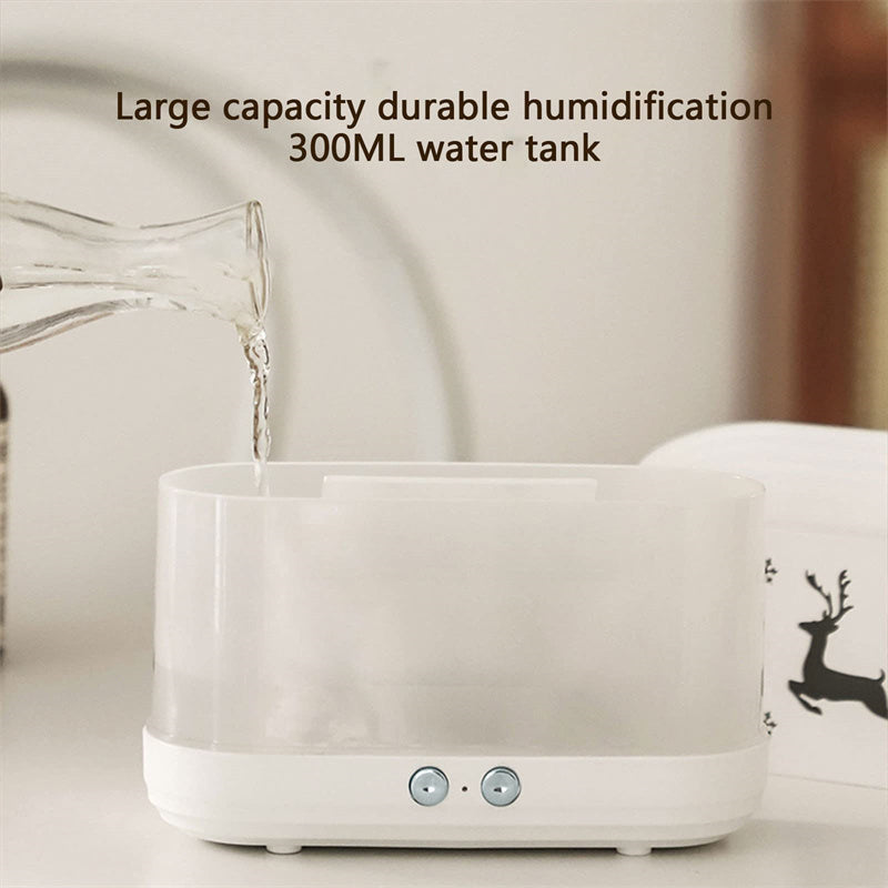 Elk Flame Humidifier Diffuser – Quiet Ultrasonic Air Mist Maker with Warm LED Atmosphere Lamp, Perfect Christmas & Home Decoration