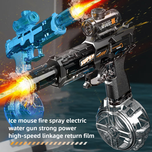 Powerful LED Water Gun – Electric Auto Spray Toy for Kids Outdoor Fun