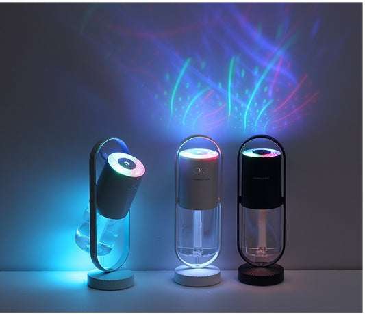 Magic Shadow USB Humidifier with LED Night Light Projection – Ultrasonic Cool Mist Maker for Home, Car, Office, Baby Room, Air Purifier Mini Diffuser