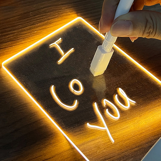 LED Note Board Night Light – USB Acrylic Message Lamp with Marker for Kids, Teens, Girlfriend, Gift