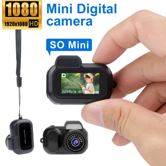 Retro Mini Camera with Screen – 1080p HD Portable Video Recorder for Indoor & Outdoor Use – Compact Travel Camera Gift for Kids & Adults – Includes Memory Card