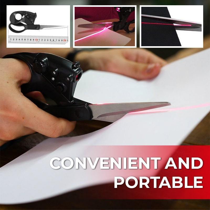 Professional Laser Guided Scissors – Straight Cutting Shears for Fabric, Sewing, Crafts, Wrapping & Gift Projects